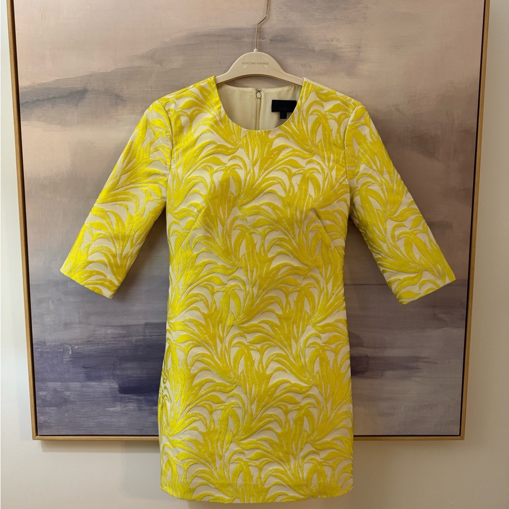 INTERMIX Yellow Clarke Jacquard Shift Dress - Picture 3 of 11